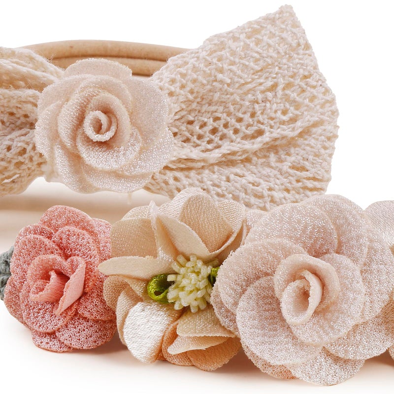BFNAAgirl New Model Baby Girl Nylon Headbands Nylon Flower Elastic Hairbands 3pcs Hair Accessories Gift for Newborn Infant Toddlers (BF-Z38) - Image 5