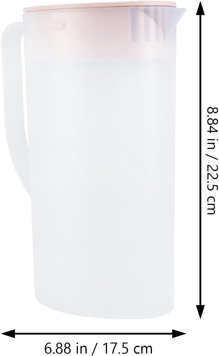 Large Capacity Heat-resistant Plastic Cold Water Bottle with Lid and Handle Juice Pitcher for Household Use Easy to Clean and Refill Lightweight Beverage Jug for Tea and Cold - Image 5