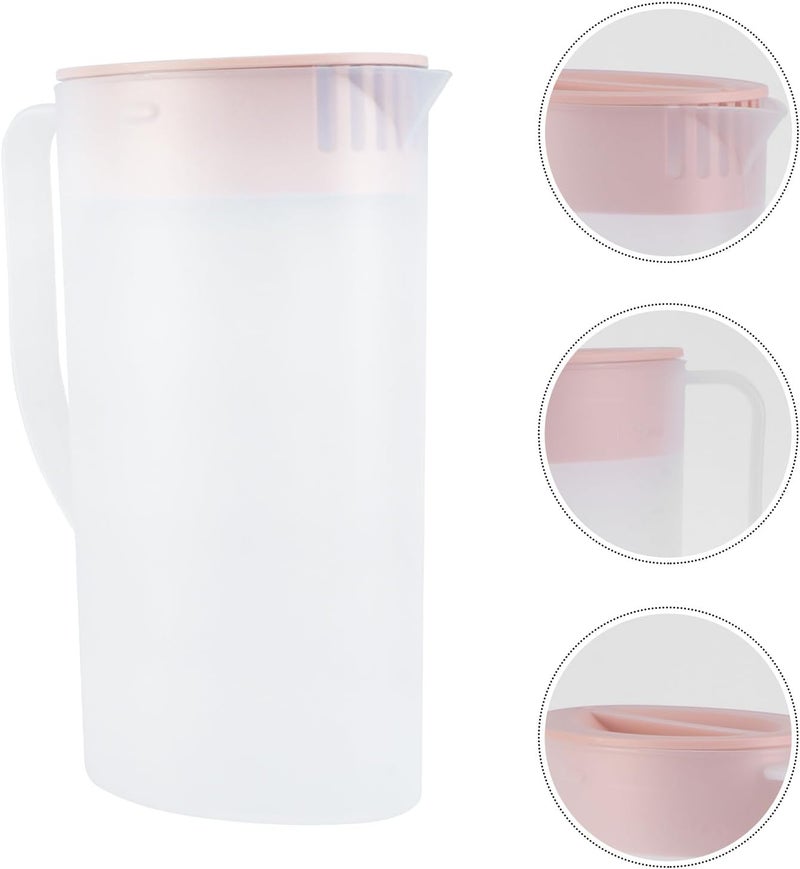 Large Capacity Heat-resistant Plastic Cold Water Bottle with Lid and Handle Juice Pitcher for Household Use Easy to Clean and Refill Lightweight Beverage Jug for Tea and Cold - Image 2