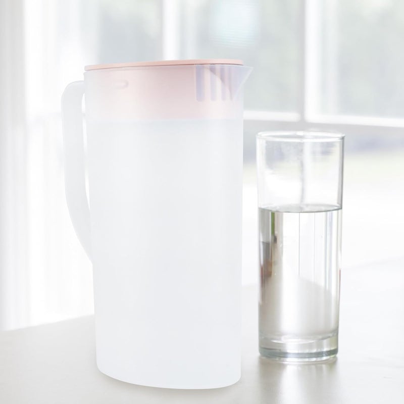 Large Capacity Heat-resistant Plastic Cold Water Bottle with Lid and Handle Juice Pitcher for Household Use Easy to Clean and Refill Lightweight Beverage Jug for Tea and Cold - Image 3
