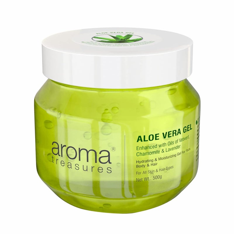Aroma Treasures Aroma Treasures aloe vera gel for face skin body hair Paraben free aloevera gel for glowing skin suitable for men women 500 g  - Image 1