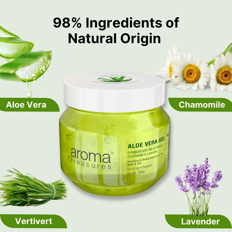 Aroma Treasures Aroma Treasures aloe vera gel for face skin body hair Paraben free aloevera gel for glowing skin suitable for men women 500 g  - Image 5