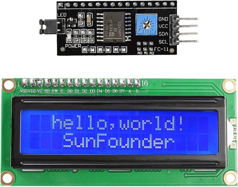 SunFounder IIC/I2C/TWI LCD1602 Display Module Compatible with Arduino and Raspberry Pi - Image 1