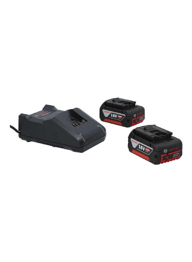 BOSCH 3-Piece 18V 2.0Ah Compact Battery Charger Set Black 10 x 20 x 27 cm JE1 600 A01 9S1 - Image 1