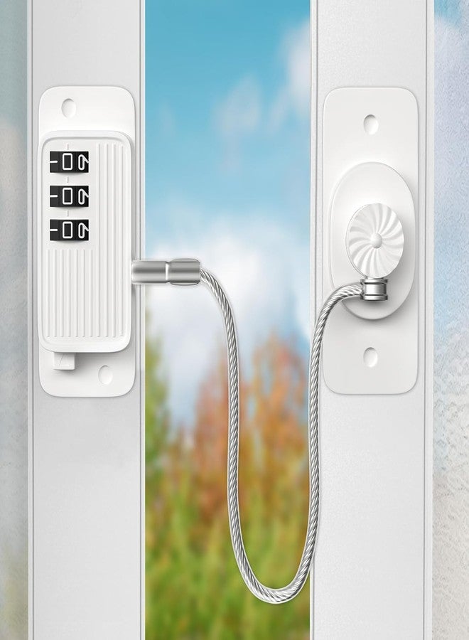 kesig® Combination Baby-Proof Lock, Stainless Steel Strong Bearing Capacity Password Window Security Cable Anti-Fall Lock for Cabinets Lockers - Image 1