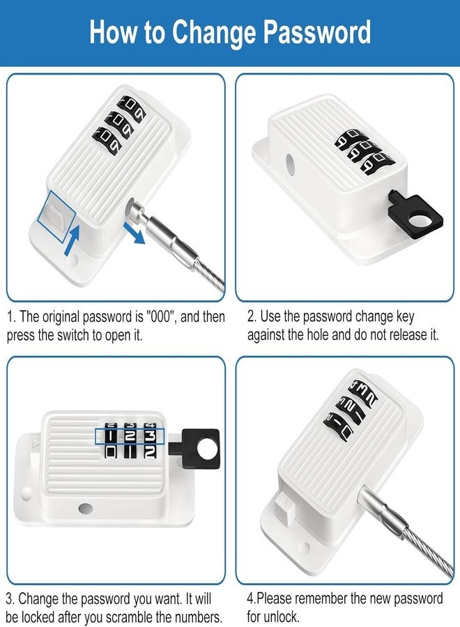 kesig® Combination Baby-Proof Lock, Stainless Steel Strong Bearing Capacity Password Window Security Cable Anti-Fall Lock for Cabinets Lockers - Image 2