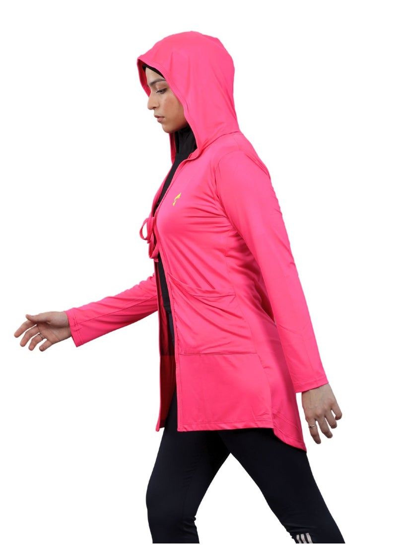 FLUSH - Women's Lightweight Full Sleeves Front Open Cardigans, Swimwear Coverup - Bathing Suit Cover up For Beach, Pool - Yoga Shirt With Pockets - Image 1