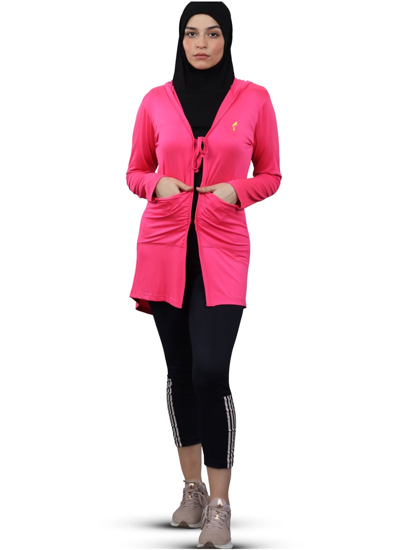 FLUSH - Women's Lightweight Full Sleeves Front Open Cardigans, Swimwear Coverup - Bathing Suit Cover up For Beach, Pool - Yoga Shirt With Pockets - Image 1