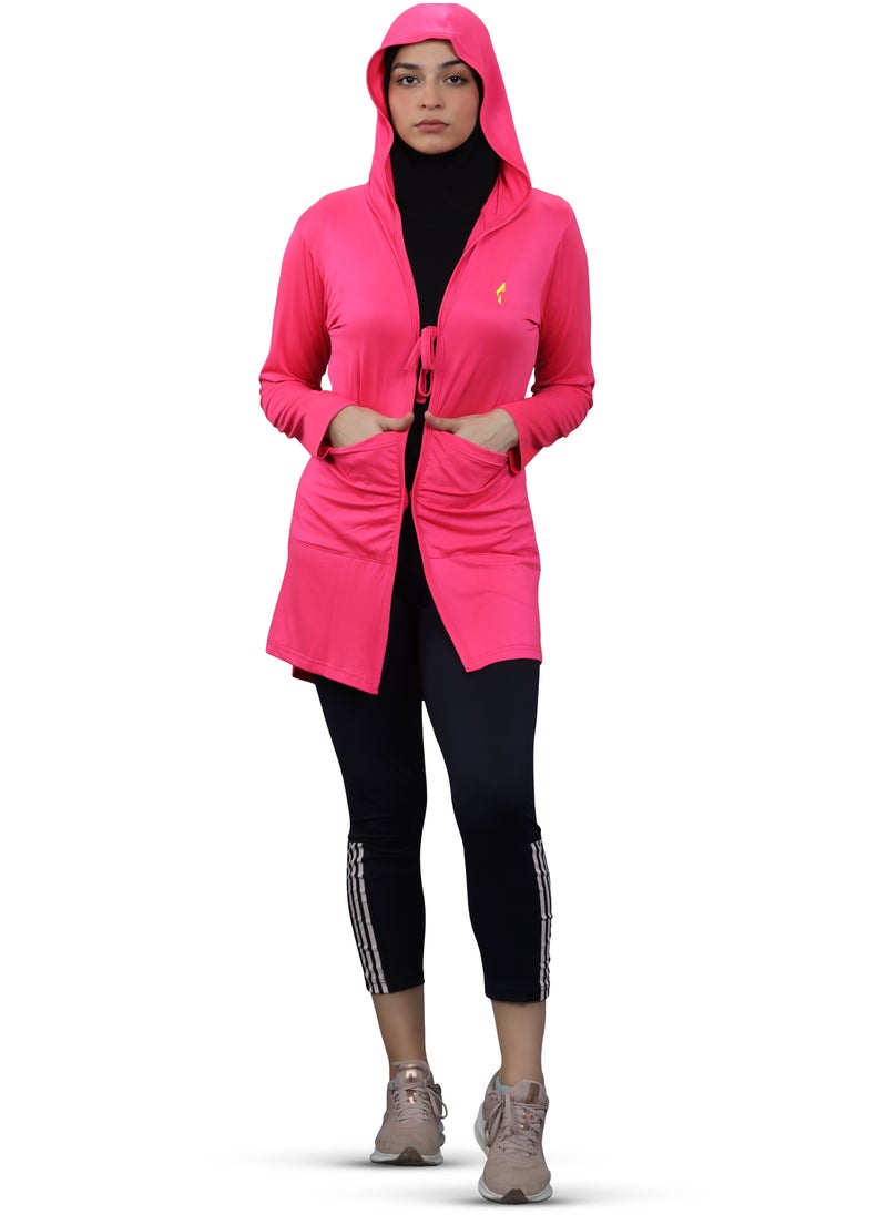 FLUSH - Women's Lightweight Full Sleeves Front Open Cardigans, Swimwear Coverup - Bathing Suit Cover up For Beach, Pool - Yoga Shirt With Pockets - Image 1