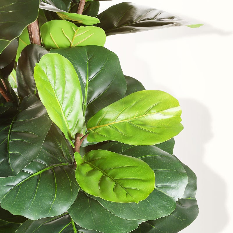 LYERSE Artificial Fiddle Leaf Fig Tree - 6.5ft Faux Ficus Lyrata Plant with 108 Fiddle Leaves Fake Fig Silk Tree in Pot Artificial Tree for Indoor Outdoor Home Office Perfect Housewarming - Image 3