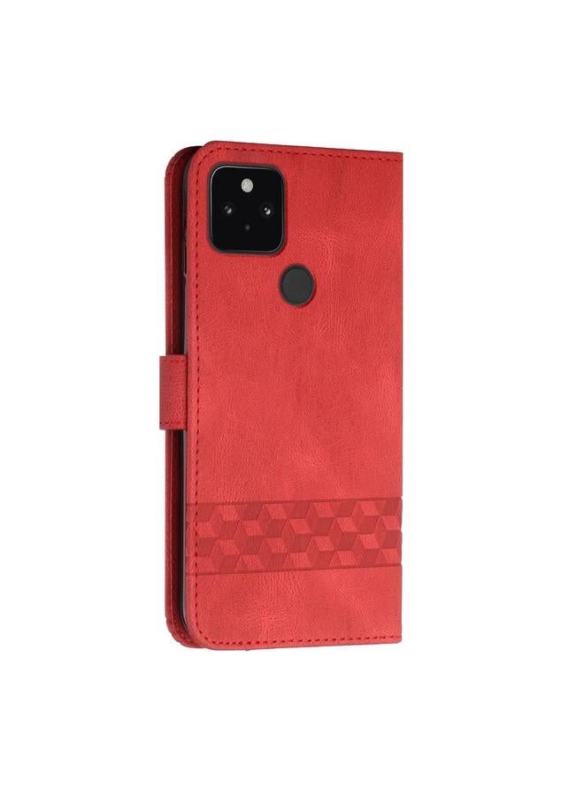 S-TOP Case For Google Pixel 5 XL Cubic Skin Feel Flip Leather Phone Case - Image 3