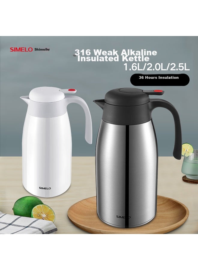 Simelo Impression Kyoto, Red Dot Insulated Bottle, Upgraded 316 Stainless Steel Thermos, Hot Water Bottle, Warm Pot, 2500ml, Natural Color - Image 2