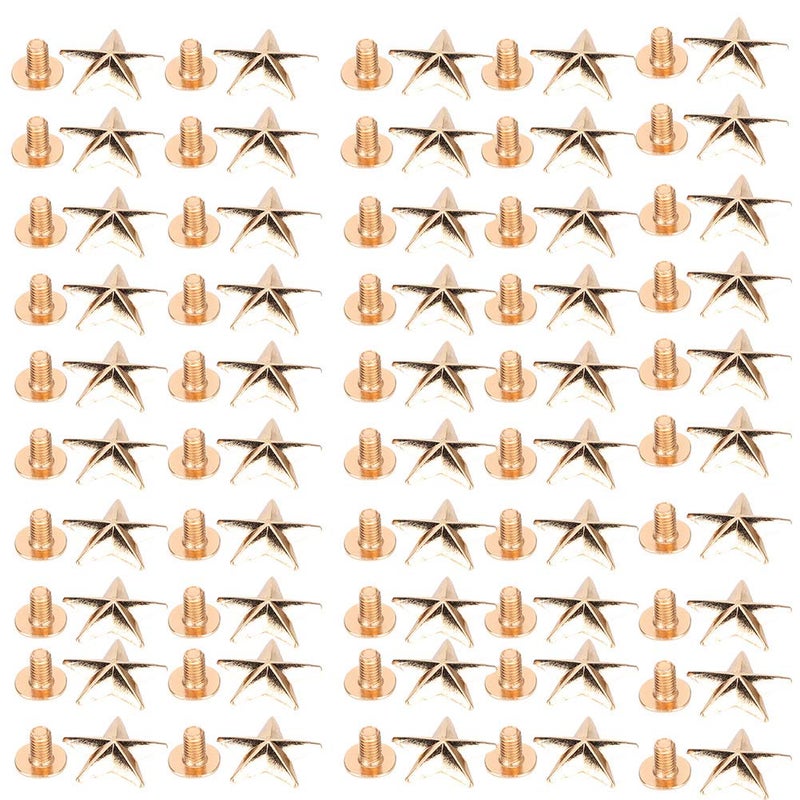 Star Shape Rivet Studs For Clothing And Shoes Decor 50 Pcs DIY Craft Accessory Gold - Image 2