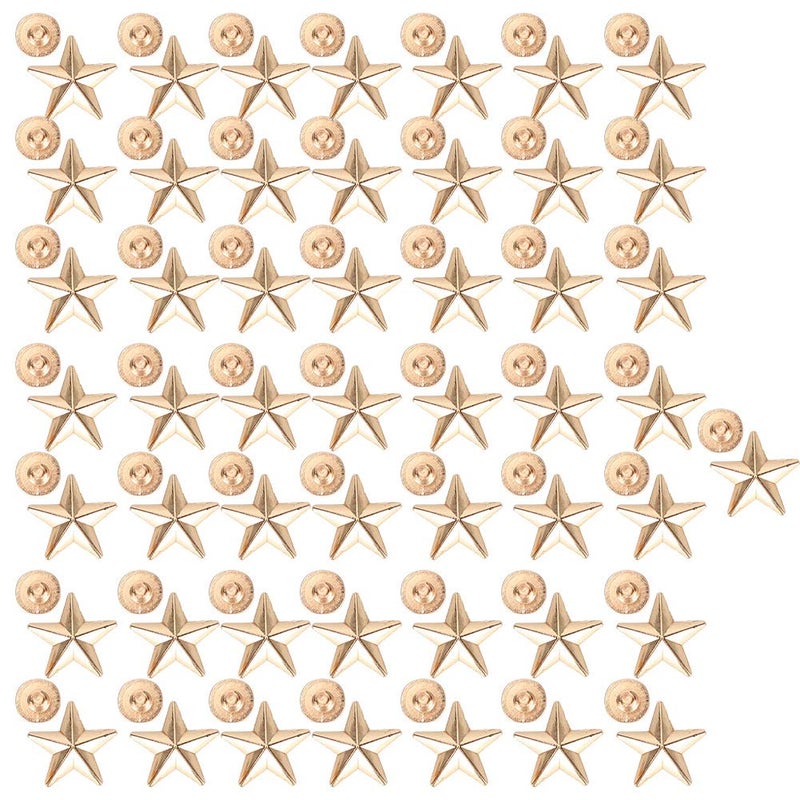 Star Shape Rivet Studs For Clothing And Shoes Decor 50 Pcs DIY Craft Accessory Gold - Image 4