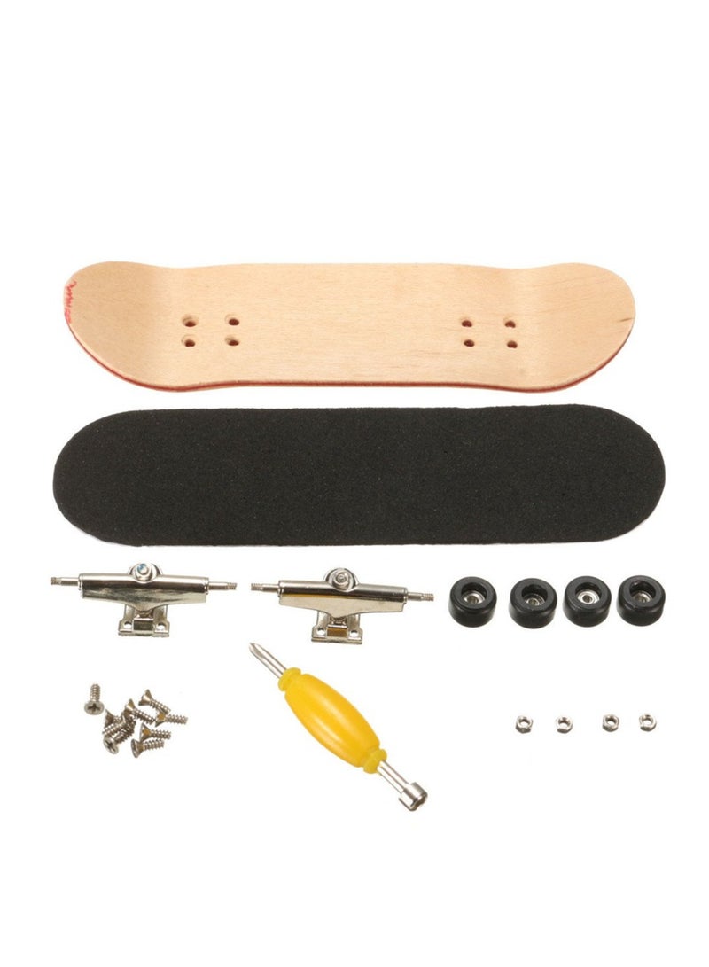 Mini Finger Skateboard Set - Alloy Deck with Pro Tools & Anti-Slip Pad, Perfect Gift for Kids & Teens (Black) - Image 2