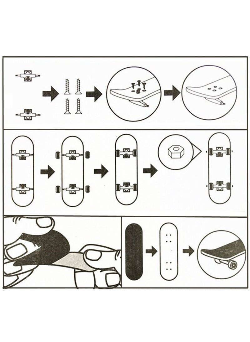 Mini Finger Skateboard Set - Alloy Deck with Pro Tools & Anti-Slip Pad, Perfect Gift for Kids & Teens (Black) - Image 5