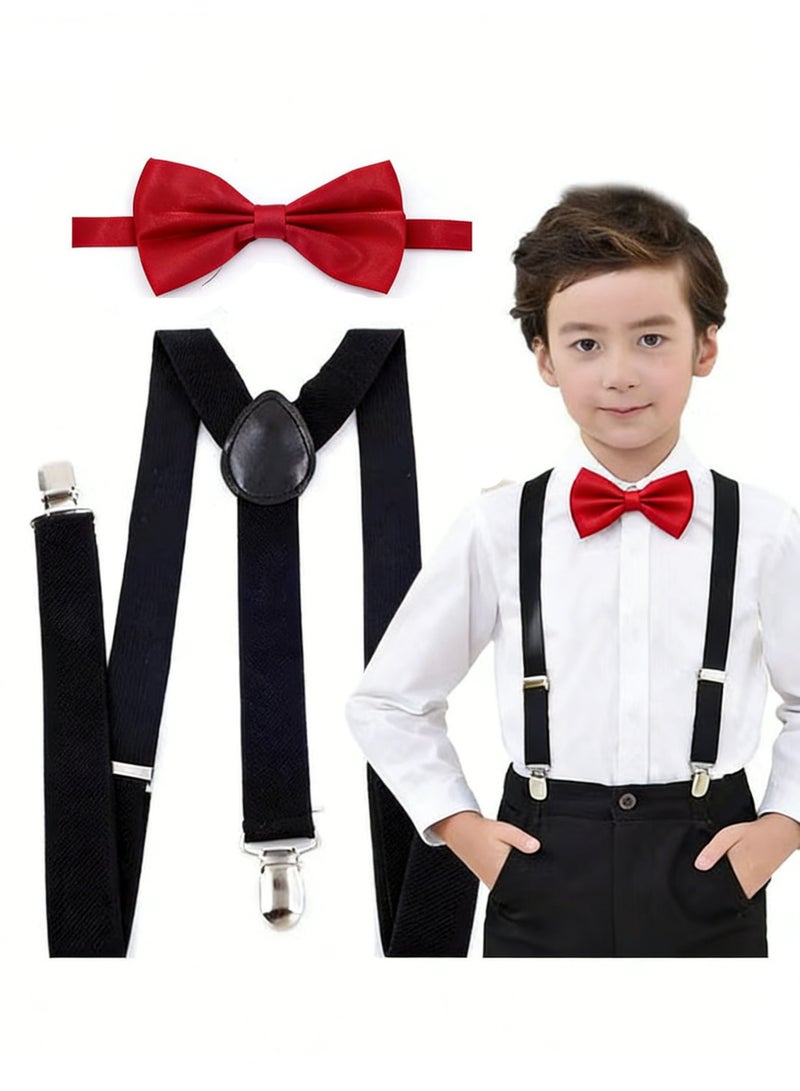 أطقم ربطات عنق وربطات عنق قابلة للتعديل للأطفال من عمر 6 أشهر إلى 13 سنة للأولاد والبنات - Image 1