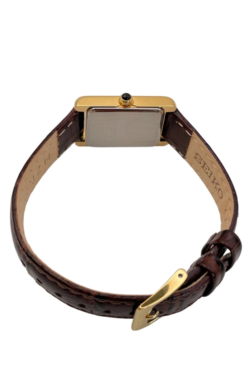 Seiko SWR066P1 Essentials Gold-Tone Rectangular Quartz Women's Watch - Image 4
