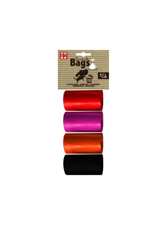 Ferribiella Hygienic Poop Bag Rolls (4 rolls) – Pink 