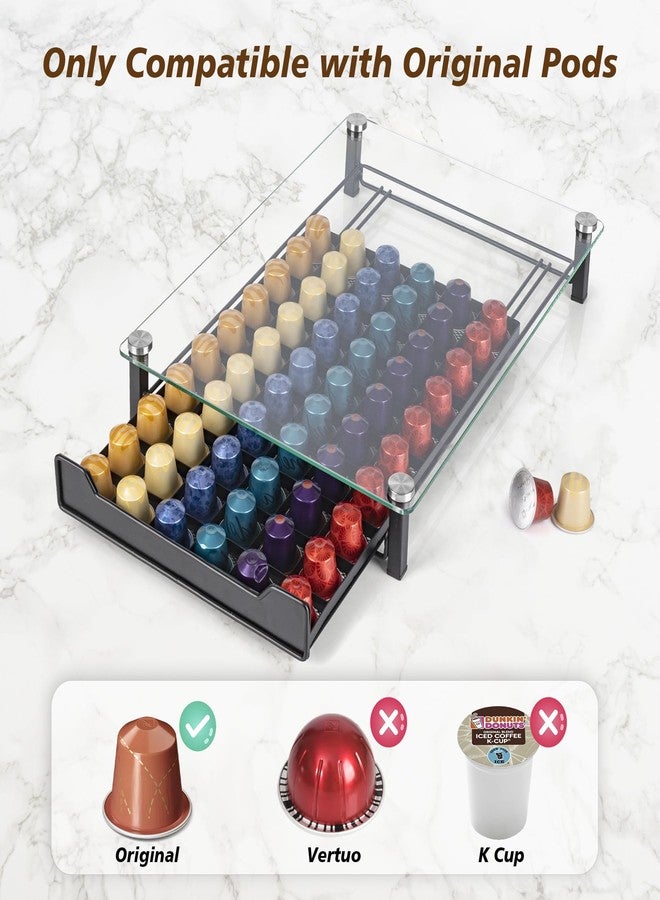 RECAPS Coffee Pod Holder Storage Small Pod Drawer Pods Holder Compatible with Nespresso Original Line Coffee Pods Kitchen Organizer Holds 60 Pods （NOT Compatible with Vertuoline） - Image 2