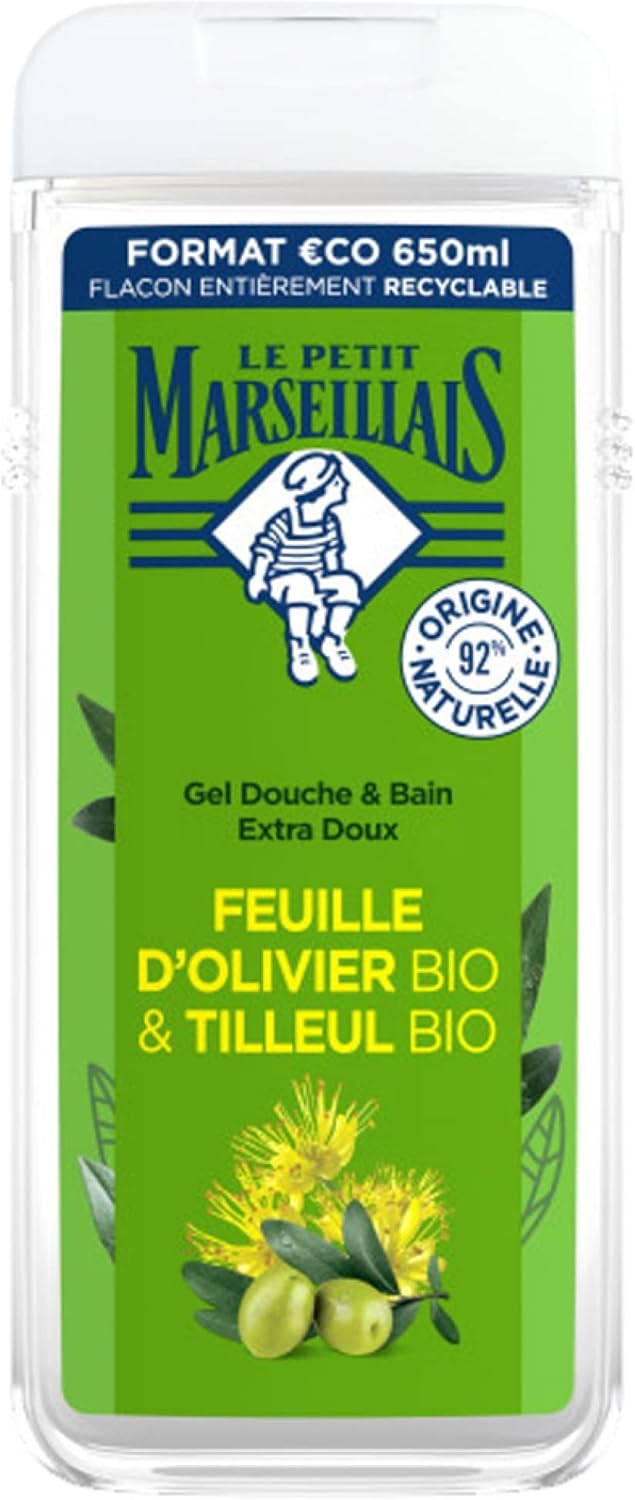Le Petit Marseillais Extra Soft Olive Leaf Organic Linden Shower Bath Gel 650ml