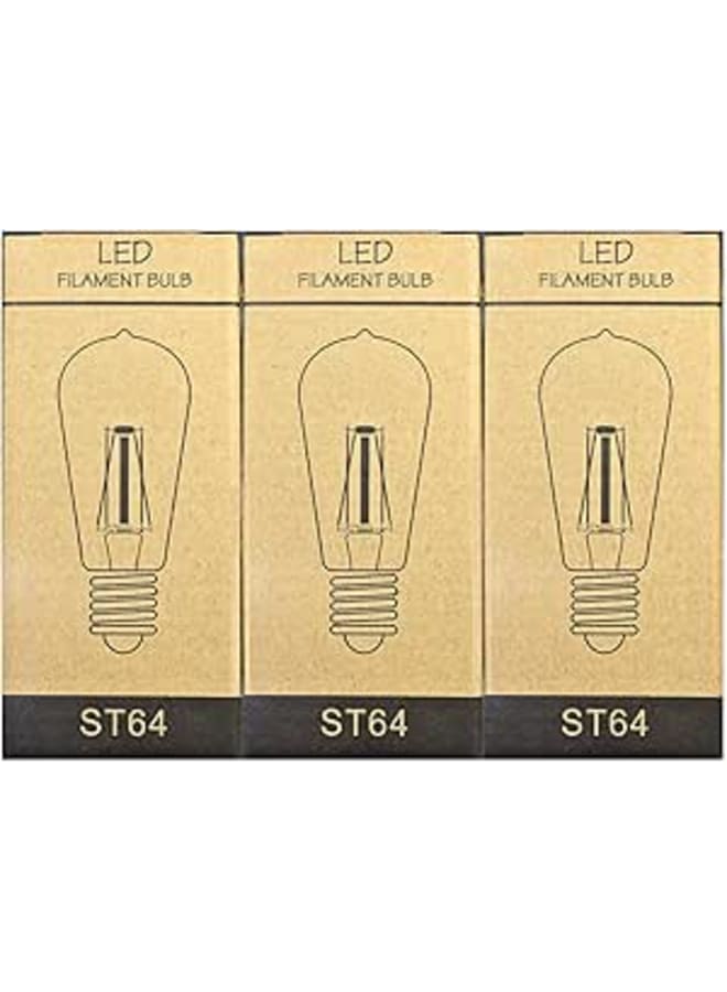 الروضة للإضاءة بيليان اديسون ست 64 خيوط مصباح 4 واط ليد الأصفر - (3 لمبات)