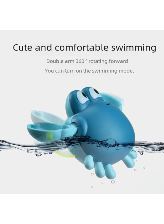 Generic - Cute Baby Bath Toy Water Play Swimming Crab Chain Drive Bath Fun Bathroom Toy-Color:Blue Elephant Shower - Image 1