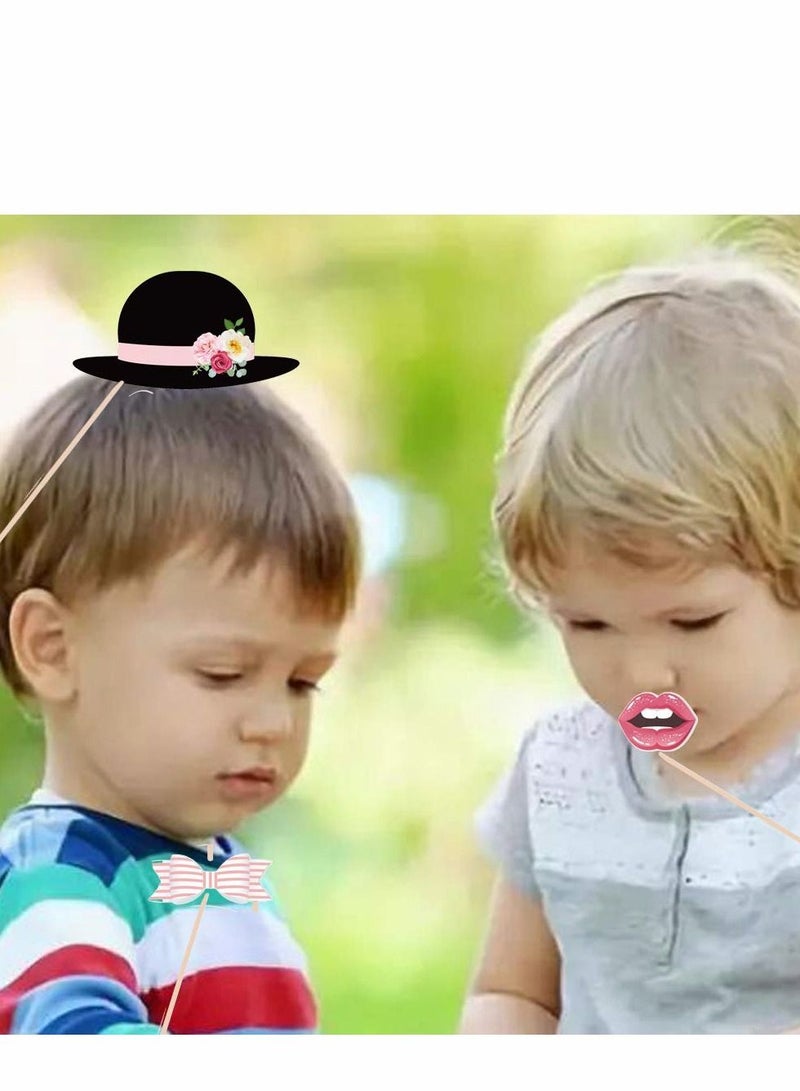 Excefore Bridal Shower Photo Booth Props(44 Pcs), Rose Gold Bachelorette with Stick for Girls Night Out Hen Party Gift Accessories Wedding Favor Supplies - Image 4