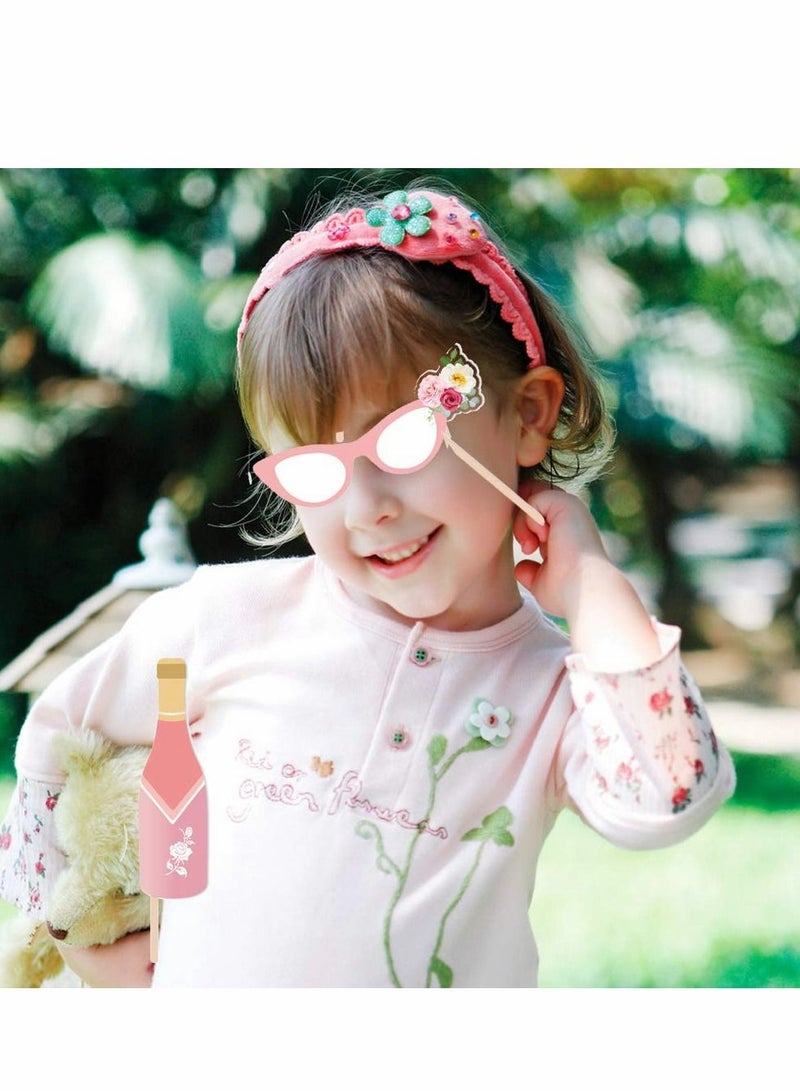 Excefore Bridal Shower Photo Booth Props(44 Pcs), Rose Gold Bachelorette with Stick for Girls Night Out Hen Party Gift Accessories Wedding Favor Supplies - Image 5