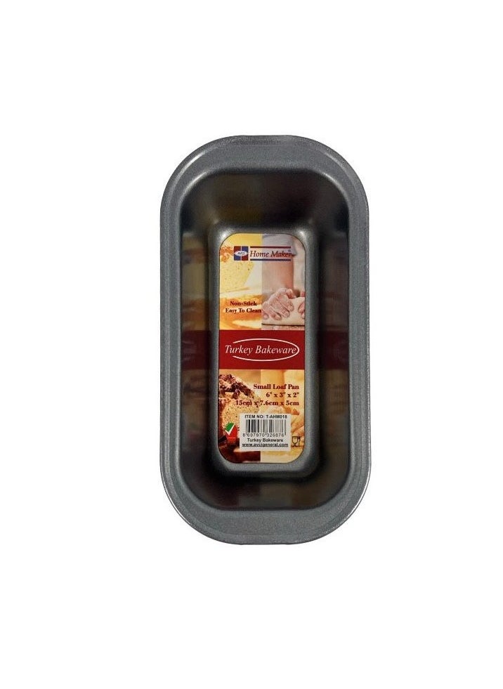 Homemaker Non-stick Small Loaf Bread Pan, 15cm x 7.6cm x 5cm , Black  - Image 1