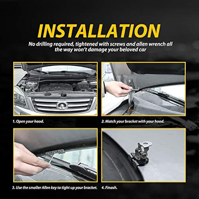 Chelhead Universal Led Light Bar Mounting Brackets Hood Mount Light Brackets A Pillar Hood Clamp Work Light Holder 304 Stainless Steel For Off Road Car Jeep Truck Suv 4X4 2Pcs - Image 5