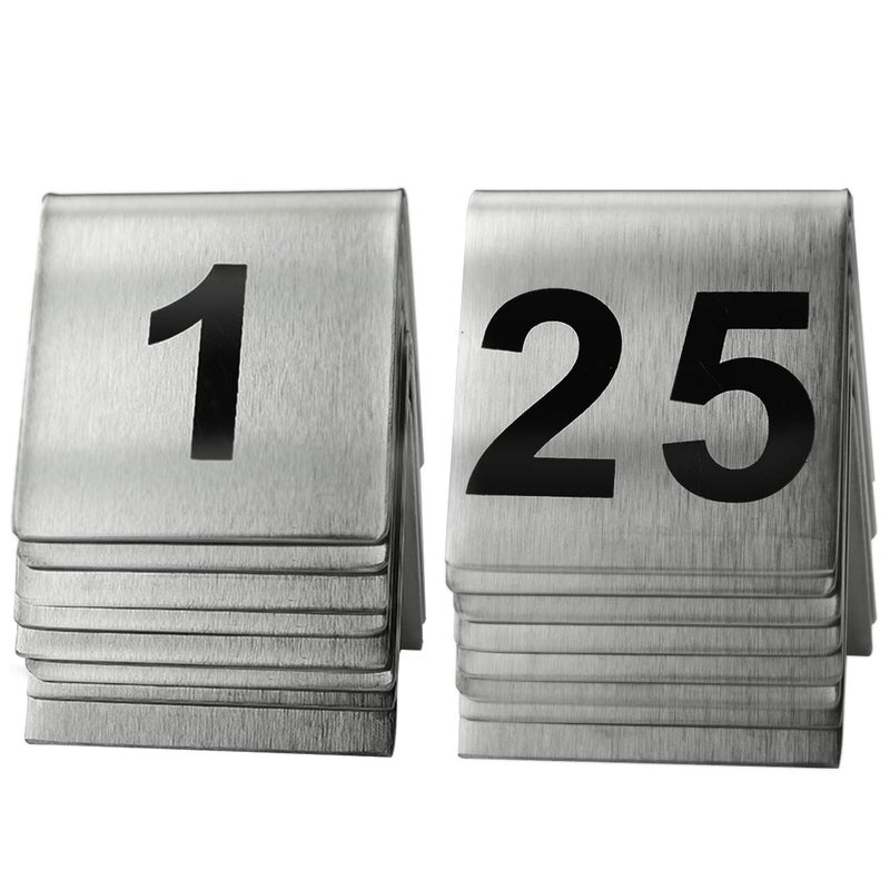 Kaimex خيمة رقم الطاولة من الفولاذ المقاوم للصدأ 1-25 للمطاعم والمقاهي والحانات 2"x2" أسود - Image 1