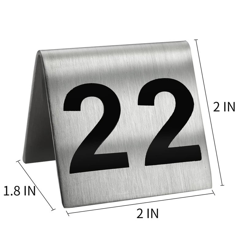 Kaimex خيمة رقم الطاولة من الفولاذ المقاوم للصدأ 1-25 للمطاعم والمقاهي والحانات 2"x2" أسود - Image 2