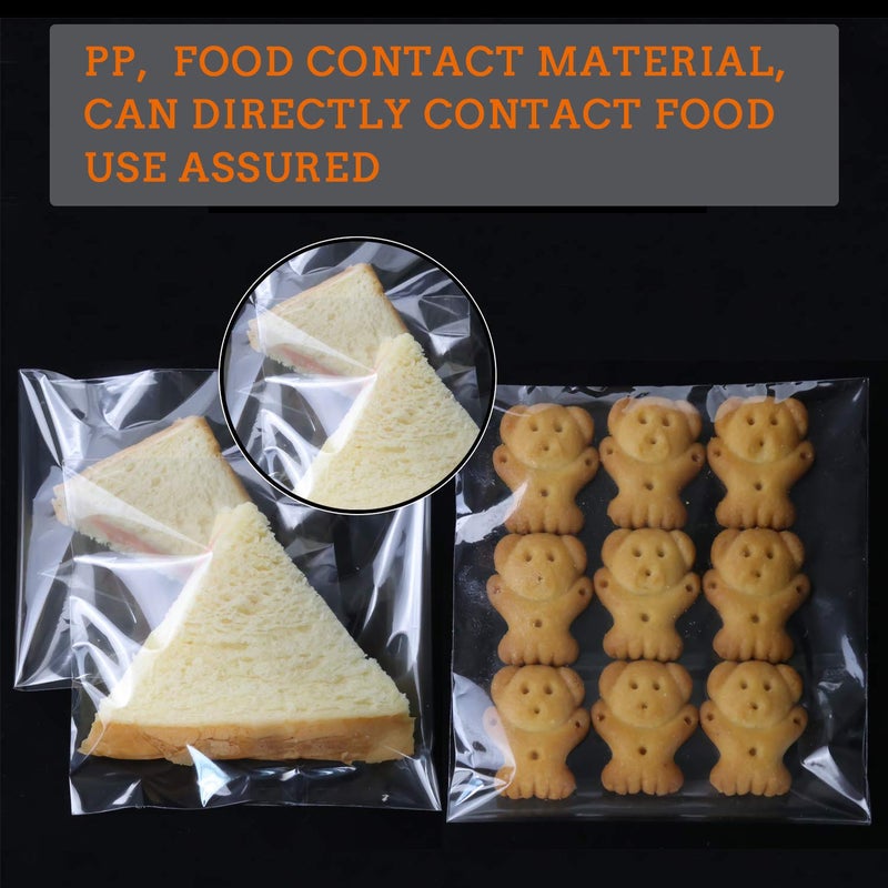 NEOACT 480 PCS Clear Resealable Cellophane Bags 2 Sizes with 180 PCS 3.5Ã—5 Inches, 300 PCSS 4Ã—6 Inches Good for Bakery, Snacks, Candle, Soap, Cookie, Cards. - Image 5