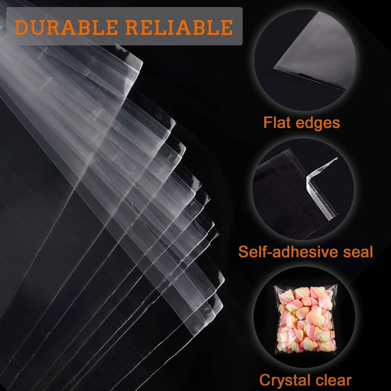 NEOACT 480 PCS Clear Resealable Cellophane Bags 2 Sizes with 180 PCS 3.5Ã—5 Inches, 300 PCSS 4Ã—6 Inches Good for Bakery, Snacks, Candle, Soap, Cookie, Cards. - Image 4