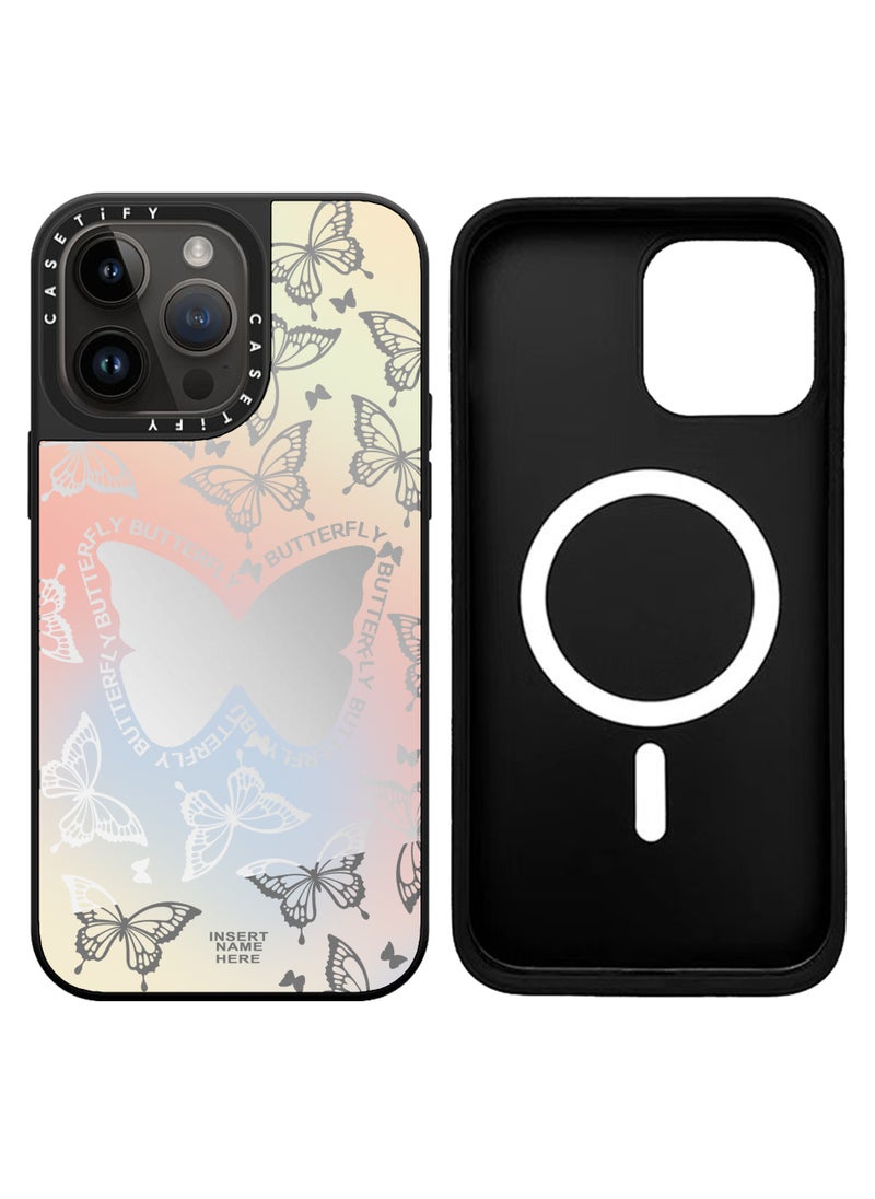 Casetify - Apple iPhone 14 Pro Case Butterfly Pattern Magnetic Adsorption Phone Cover - Mirror Face - Image 1