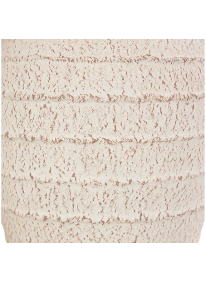 Deco 79 Ceramic Textured Vase with Handles and Terracotta Accents, Set of 2 11", 9" H, Cream - Image 5