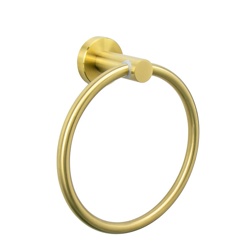 NearMoon NearMoon Bath Towel Ring Bathroom Hardware AccessoriesThicken Stainless Steel Hand Towel Holder for Bathroom Modern Round Towel Hanger Wall Mounted Brushed Gold 1 Pack 