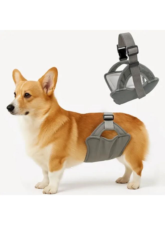 Grey Large Male Dog Diapers Leakproof Adjustable With Disposable Reusable Pads - Image 2