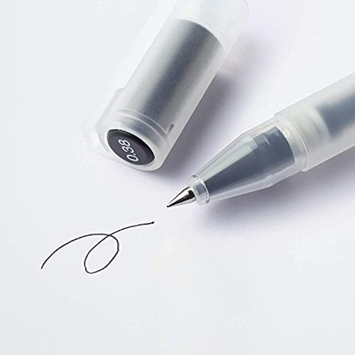MUJI Gel Ink Ballpoint Pen Cap Type 10-Pieces Set, 0.38 mm Nib Size, Black - Image 3