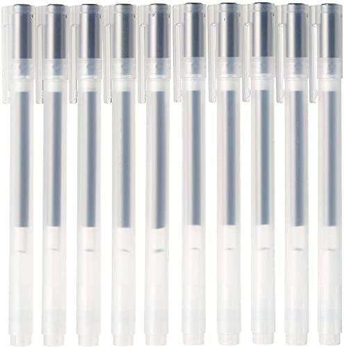 MUJI Gel Ink Ballpoint Pen Cap Type 10-Pieces Set, 0.38 mm Nib Size, Black - Image 5