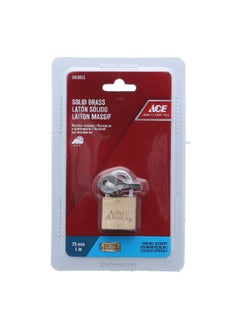 ACE Solid Brass Padlock Brass and Silver 25 mm 5660055 