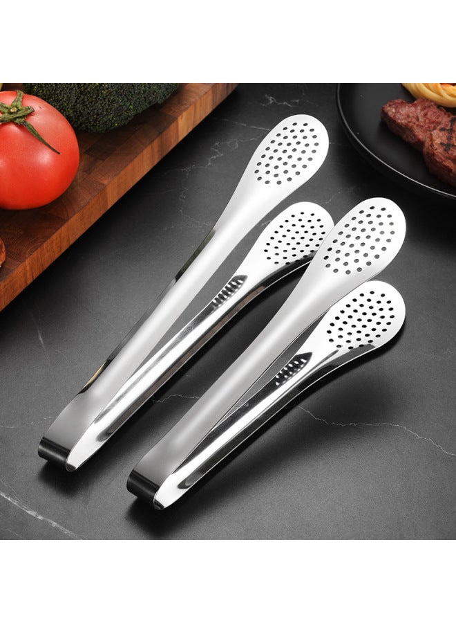 Stainless Steel Food Clips, Buffet Clips, Braised Vegetable Clips, Commercial Thickeneded Vegetable-sharing Special Public Clips, Food Clips-Color:9inch True Color Three-wire Clamp (304) - Image 2