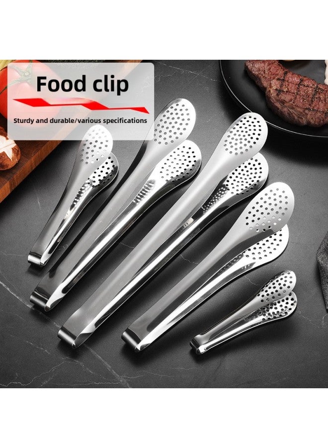Stainless Steel Food Clips, Buffet Clips, Braised Vegetable Clips, Commercial Thickeneded Vegetable-sharing Special Public Clips, Food Clips-Color:9inch True Color Three-wire Clamp (304) - Image 3