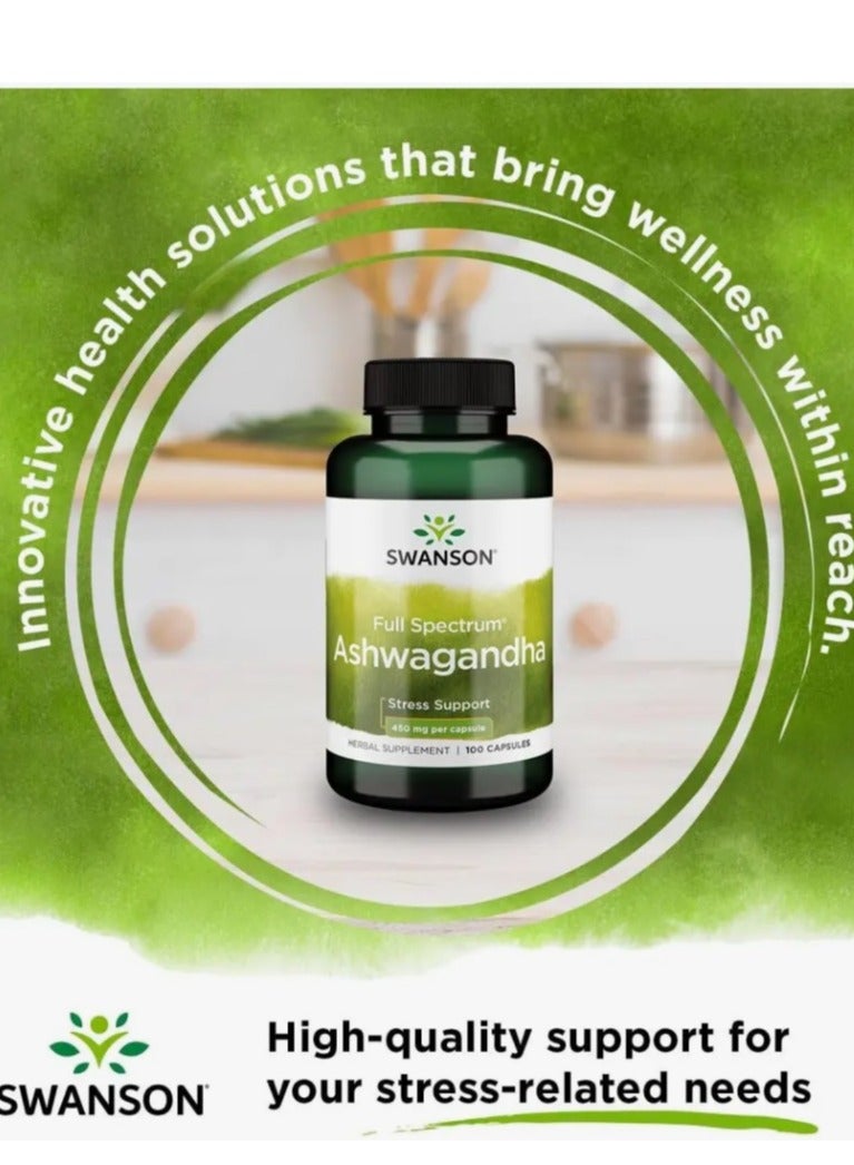 سوانسون أشواغاندا 450 مجم 100 كبسولة - Image 2