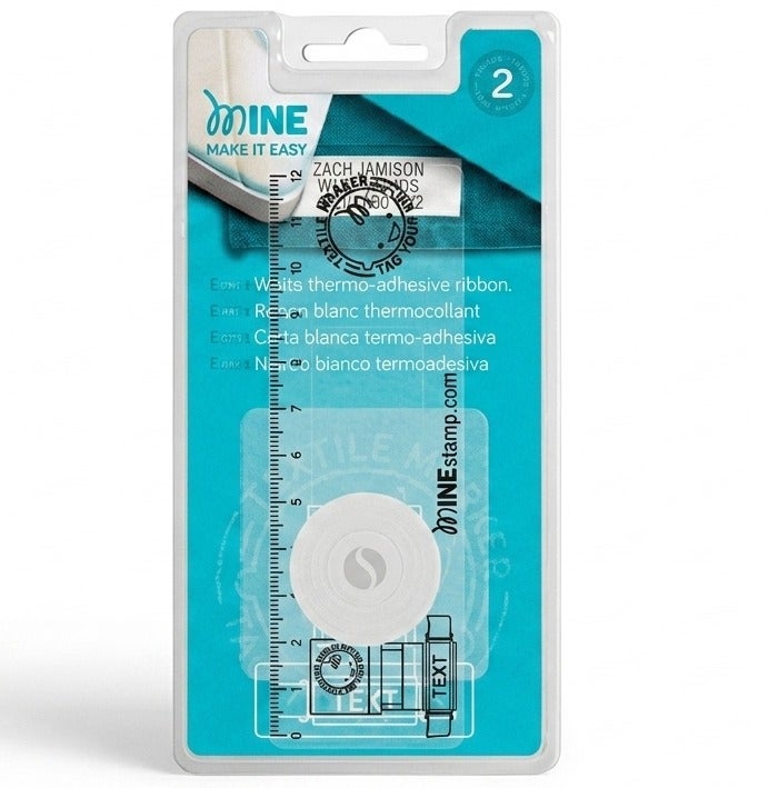 MINE Centering Ruler with 2m Iron On Hemming Tape Sewing Measuring Tool Precision Fabric Alignment Ruler with Heat Activated Adhesive Tape for DIY Tailoring Alteration Craft Clothing Repair Kit
