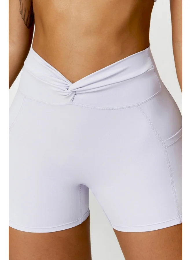 KAWN.YOGA Womens High Waist Contour Workout Sport Yoga Shorts Tummy Control With Pockets