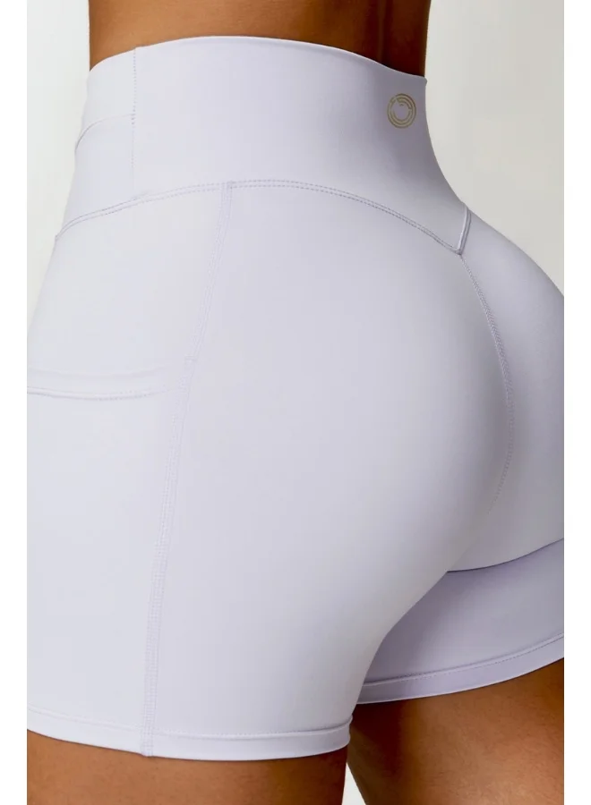 KAWN.YOGA Womens High Waist Contour Workout Sport Yoga Shorts Tummy Control With Pockets