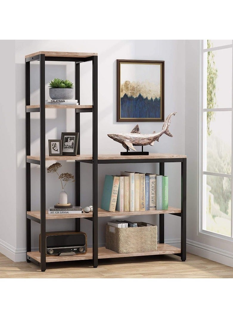 Home Gallery Ladder Corner Bookshelves 8 Shelves 100x145x40 Beige - Image 1