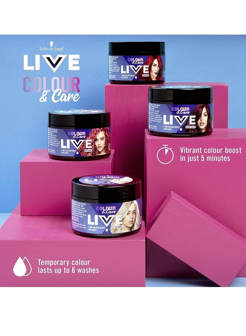 Schwarzkopf LIVE Colour and Care Hair Mask 5 Minute Wash Out Blonde Toning Colour Boost Semi permanent Silver Hair Dye Lasts Up To 6 Washes Icy Pearl 150ml - Image 4